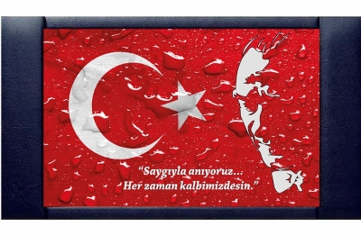 Makam Panosu Atatürk ve Türk Bayrağı 85x140 cm