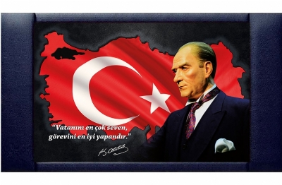Makam Panosu Derili Atatürk Tablosu 85x140 cm