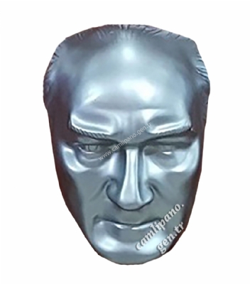 Atatürk maskı fiyatları gri renk Atatürk maskesi 40 cm polyester