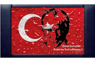 Makam Arkası Atatürk Resimli Makam Panosu 70x110 cm