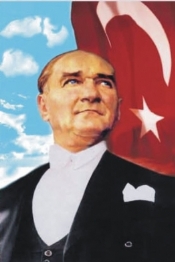 Bayraklı Atatürk posteri Modelleri 4x6 büyük boy bina için atatürk posterleri