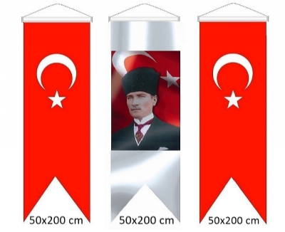 krlang atatrk posteri trk bayrakl  50 x 200 cm 88 nolu